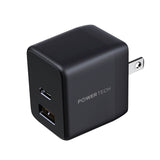 Powertech 20W PD Dual-Port USB-A & USB-C Wall Charger - Black