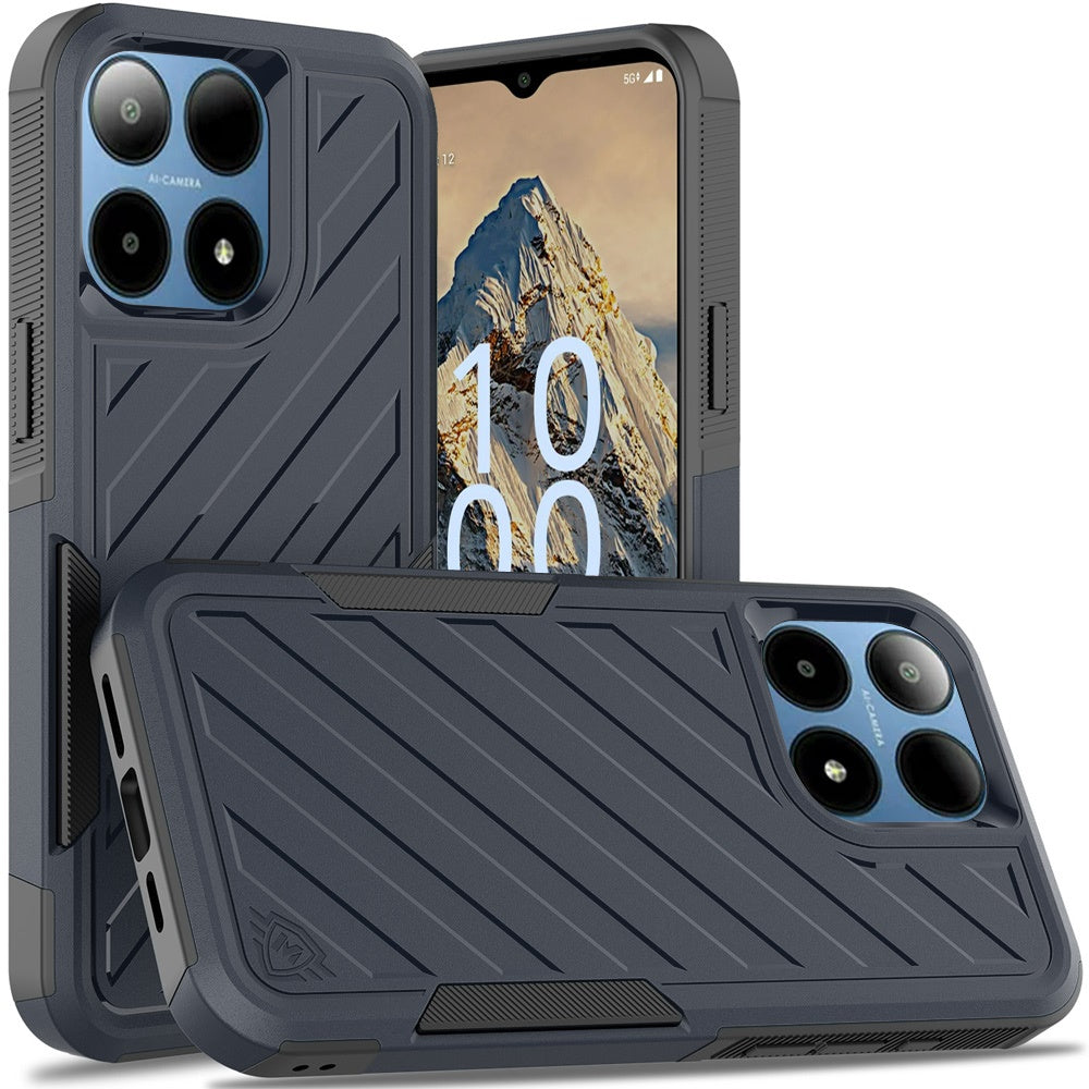 Premium Noble Lined Shockproof Dual Layer Hybrid Case For Boost Summit 5G - Blue/Black Premium Noble Lined Shockproof Dual Layer Hybrid Case For Boost Summit 5G - Blue/Black