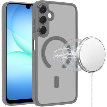 HR Premium Matte Frosted Magnetic Hybrid Case With Covered Camera Protection For Samsung A17 5G - Gray