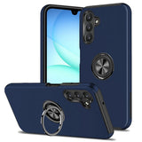 Premium Chief Oil Painted Magnetic Ring Stand Hybrid Case For Samsung A17 5G - Dark Blue