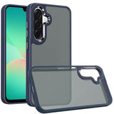 HR Premium Polished Oil Thick Acrylic Metal Button Hybrid Case Cover For Samsung Galaxy A27 - Dark Blue
