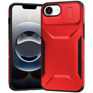Premium Ultimate U Design Hybrid Case With Camera Window Covering For iPhone 16E / SE4 (2025) - Red