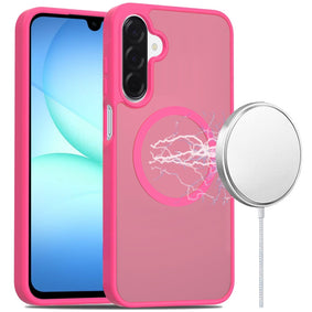 Premium [Magnetic Circle] Smooth SaFE Matte Feel Hybrid Case For Samsung A17 5G - Hot Pink
