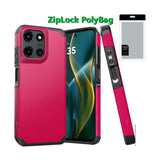 Metkase (Original Series) Tough Strong Shockproof Hybrid Case In Slide-Out Package For Moto G Stylus 5G 2025 - Hot Pink