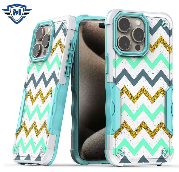 Metkase PremiumExquisite Design Hybrid Case In Slide-Out Package For iPhone 15 Pro - Zigzag