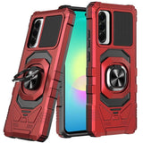 HR Premium Robotic Hybrid With Magnetic Ring Stand Case Cover For Samsung Galaxy A27 - Red