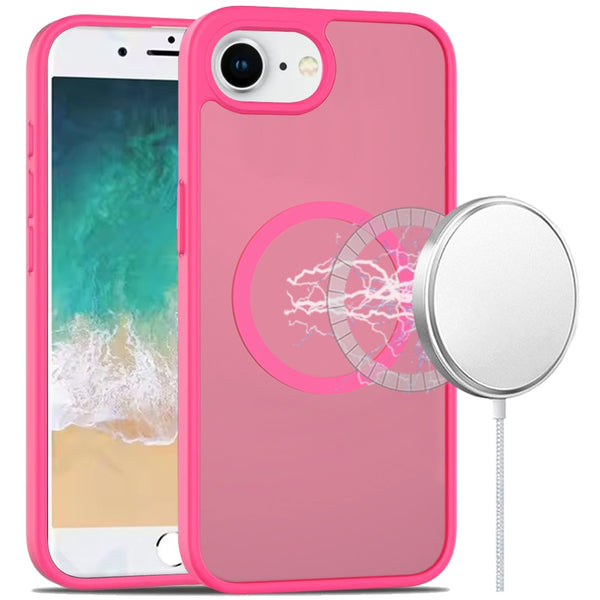 Premium [Magnetic Circle] Smooth Safe Matte Feel Hybrid Case for iPhon ...
