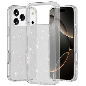 Premium Glitter Ultra Thick 3mm Transparent Hybrid Case Cover For iPhone 17 Pro - Clear