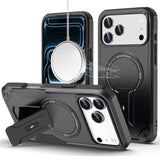 HR Premium Sturdy Bracket Kickstand Magnetic Hybrid Case For Iphone 18 Pro - Black