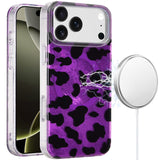 Premium [Magnetic] Double Layer Design Imd Case For iPhone 17 Pro Max - Purple Leopard