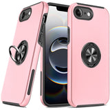 Premium Chief Oil Painted Magnetic Ring Stand Hybrid Case For iPhone 16E/SE4 (2025) - Pink