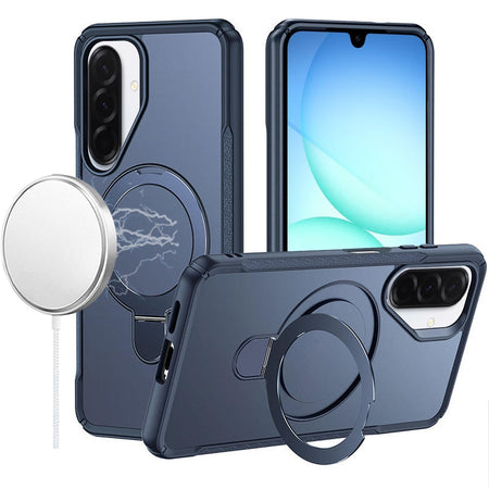 HR Premium [Magnetic Circle] Smooth Safe Matte Feel Hybrid Case For Samsung A17 5G - Navy Blue