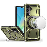 Premium Loop Hybrid With [Magnetic Ring Circle] 360 Degrees Rotational Kickstand Case For Samsung A16 5G - Midnight Green