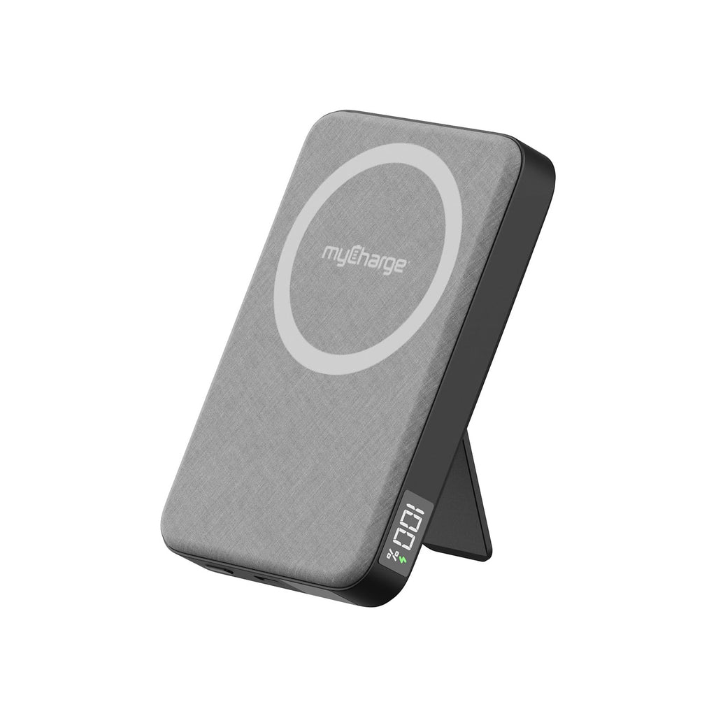 myCharge 10K Mah Cliqluxe Qi2.2 W/ Stand (No Ac) - Grey