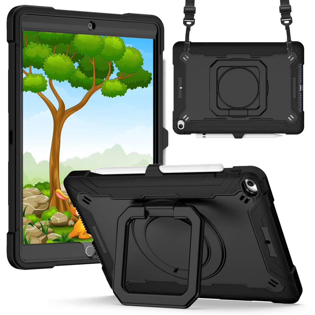 Premium Tough Rotating Kickstand Case For Samsung A9 Plus / A11 Plus 11" Tablet - Black+Black