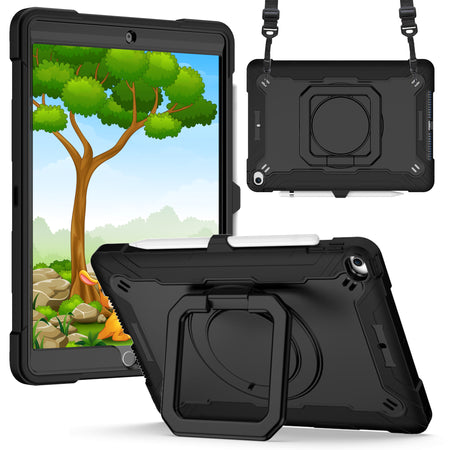 Premium Tough Rotating Kickstand Case For Samsung A9 Plus / A11 Plus 11" Tablet - Black+Black