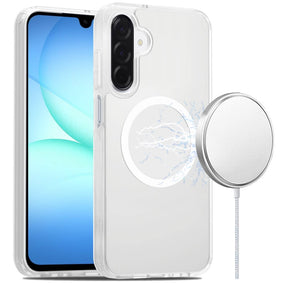 Premium [Magnetic Circle] Smooth SaFE Matte Feel Hybrid Case For Samsung A17 5G - Clear