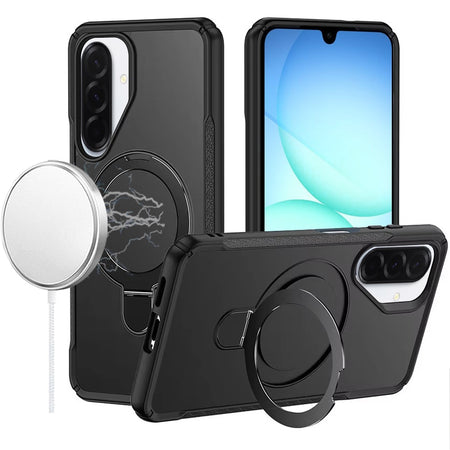 HR Premium [Magnetic Circle] Smooth Safe Matte Feel Hybrid Case For Samsung A17 5G - Black