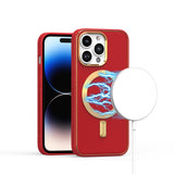 HR Premium Ultimate Pu Leather Beautiful Hybrid Case For iPhone 13 / 14 - Red
