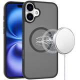 Premium [Magnetic Circle] Smooth Safe Matte Feel Hybrid Case for iPhone 17 - Black