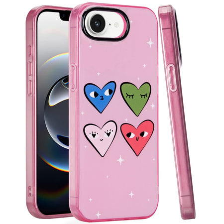 Premium Double Layer Design Imd TPU Case For iPhone 16e  / SE4 (2025) - Cute Hearts