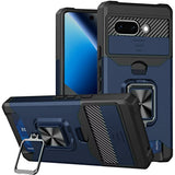 Hr Premium Multi-Functional Card Magnetic Ring Stand Hybrid Camera Case Cover For Google Pixel 10A - Blue