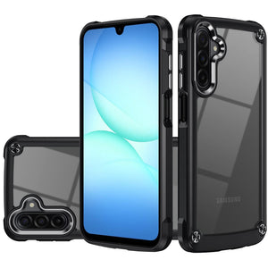 Premium Ultimate Casex Transparent Hybrid Case With Metal Buttons And Camera Edges For Samsung A17 5G - Black