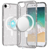 Premium Glitter Ultra [Magnetic Circle] Thick 3mm Transparent Hybrid Case For iPhone 16E / SE4 - Smoke