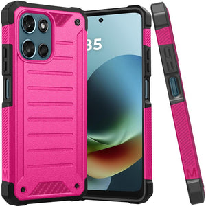 Premium Tough Lined Premium Design Case For Moto G 5G 2025/2026 & Moto G Play 2026 - Hot Pink