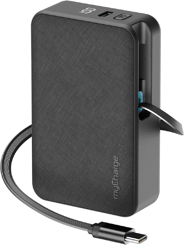 myCharge 5K Mah Retractacharger No Ac - Black