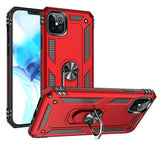 HR Premium Ring Magnetic Kickstand Hybrid cover For iPhone 13 / 14 - Red