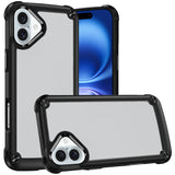 Premium Ultimate Casex Transparent Hybrid Case With Metal Buttons And Camera Edges For iPhone 17 - Black