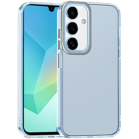 Premium Transparent Clear Hybrid Case With Matching Metal Buttons And Camera Protection For Samsung A16 5G - Black