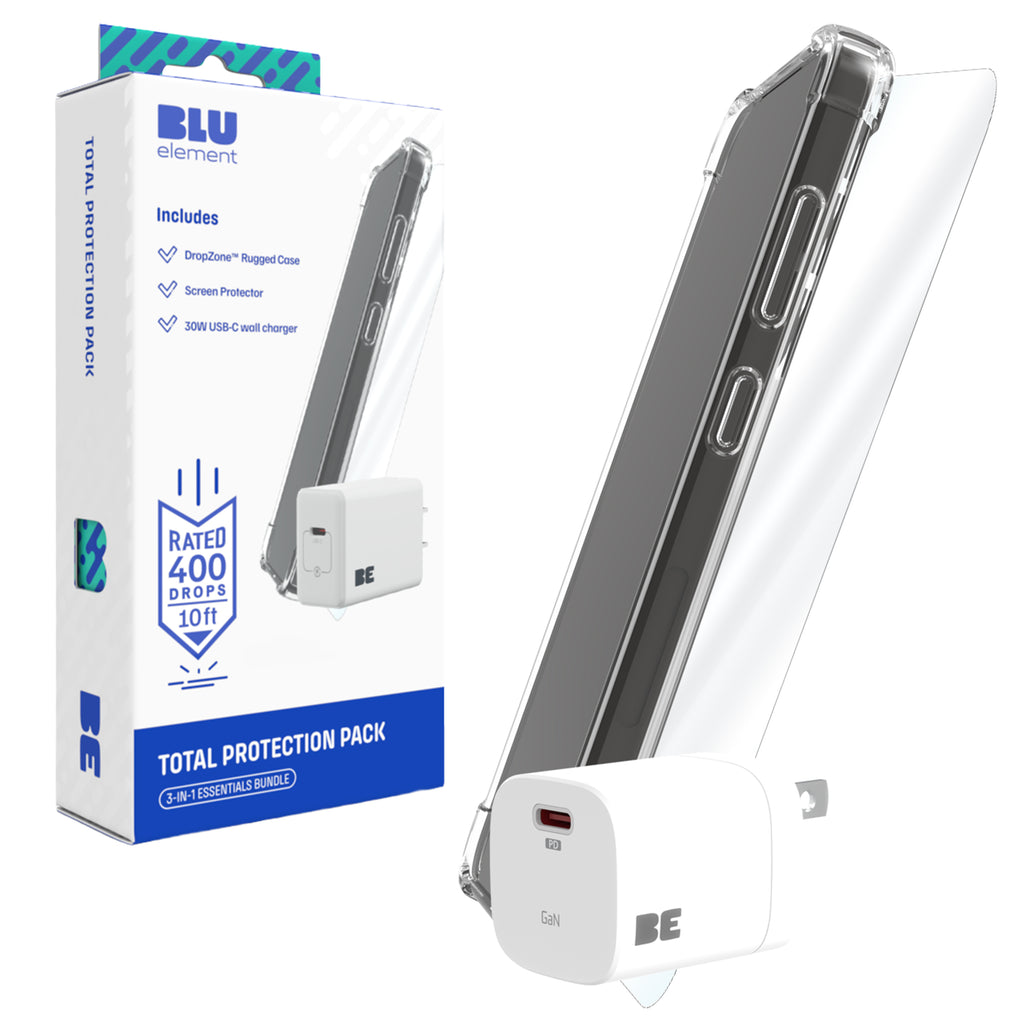 Blu Element 3-Pack Total Protection Magsafe Bundle (Case, Glass, Charger) For Iphone 17 Pro Max (120-10405)