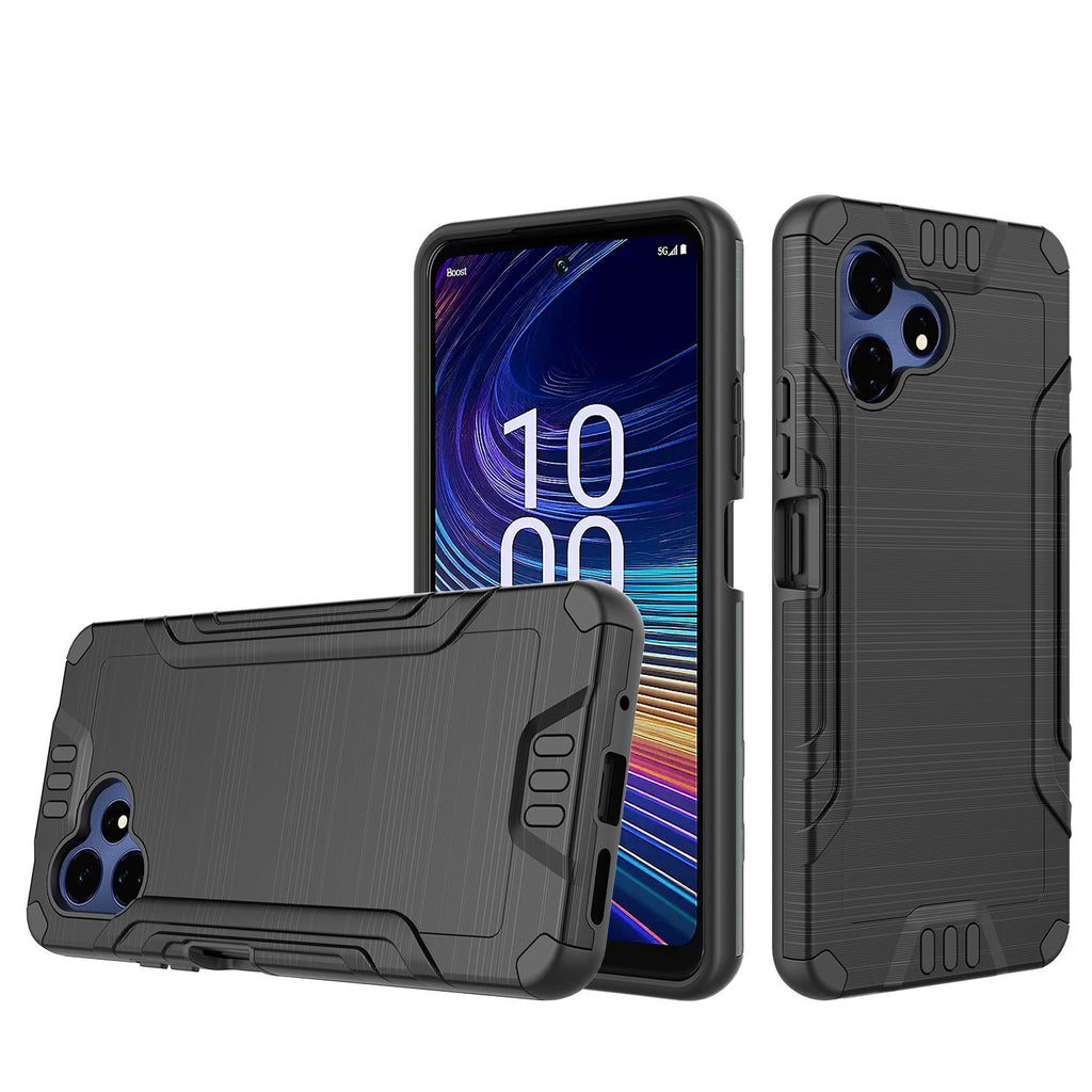 HR Premium Premium Brushed Metalled Hybrid Case For Celero 5G Velocity - Black
