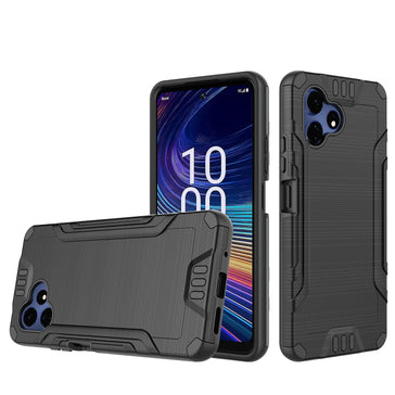 HR Premium Premium Brushed Metalled Hybrid Case For Celero 5G Velocity - Black