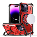 HR Premium Premium Circle Kick Kickstand Case For iPhone 13 / 14 - Red