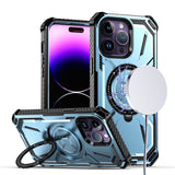 HR Premium Premium Circle Kick Kickstand Case For iPhone 13 / 14 - Light Blue