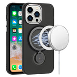 HR Premium Hoop Kickstand Hd Transparent Chrome Hybrid Case For iPhone 13 / 14 - Black