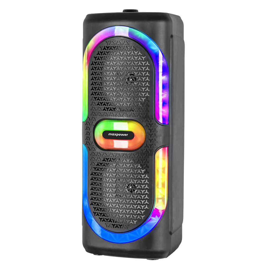 Max Power MPD6D 6.5" X 2 Woofers Karaoke Bluetooth Speakers W/ Different LED Light Modes & Mic