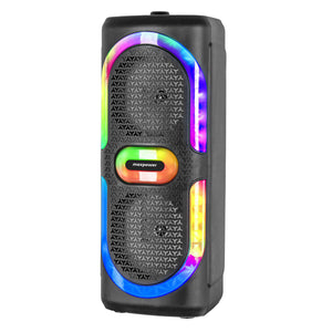 Max Power MPD6D 6.5" X 2 Woofers Karaoke Bluetooth Speakers W/ Different LED Light Modes & Mic