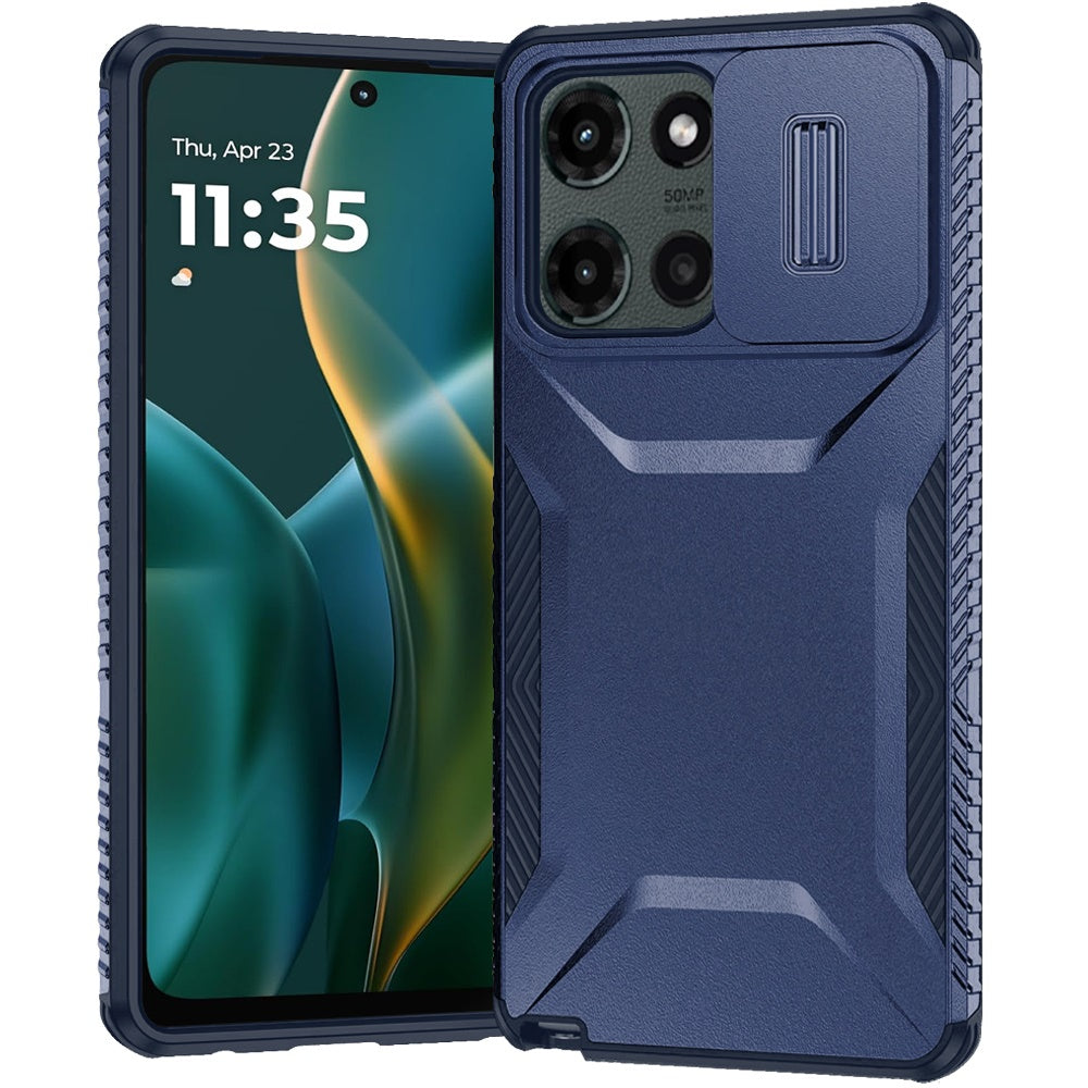 HR Premium Ultimate U Design Hybrid Case With Camera Window Covering For Moto G Stylus 5G 2026/2025 - Blue