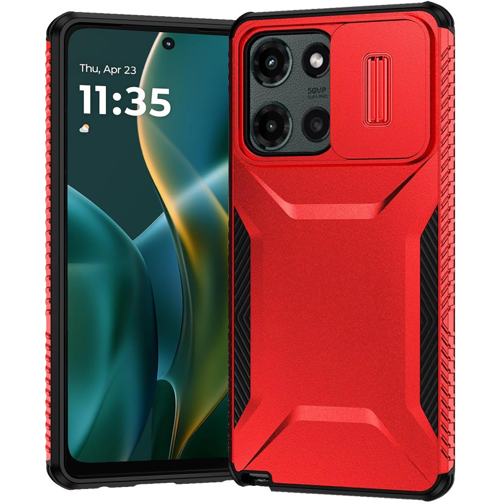 HR Premium Ultimate U Design Hybrid Case With Camera Window Covering For Moto G Stylus 5G 2026/2025 - Red