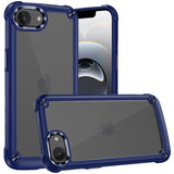 Premium Ultimate Casex Transparent Hybrid Case With Metal Buttons And Camera Edges For iPhone 16E (E Edition) / SE4 (2025) / 17E- Blue