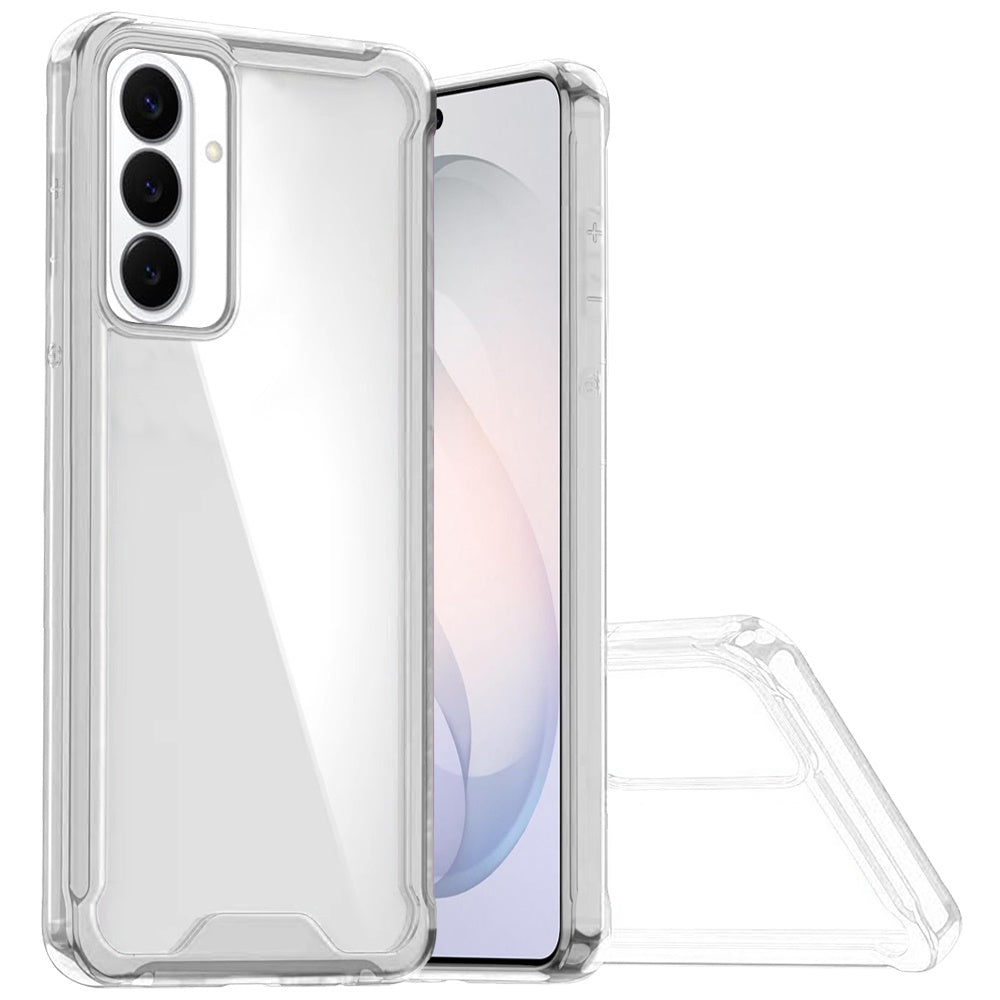 HR Premium Colored Shockproof Transparent Hard Pc Tpu Hybrid Case Cover For Samsung Galaxy S26 Fe - Clear/Clear