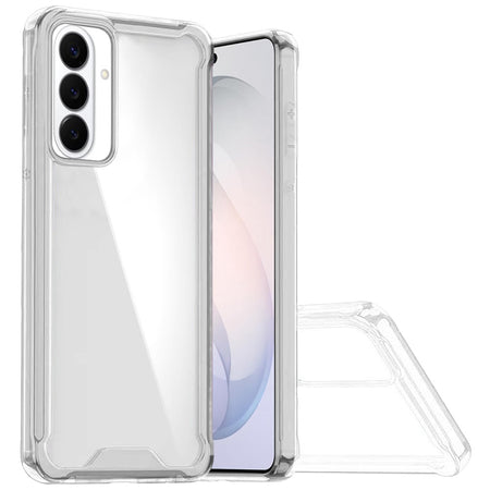 HR Premium Colored Shockproof Transparent Hard Pc Tpu Hybrid Case Cover For Samsung Galaxy S26 Fe - Clear/Clear