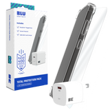 BLU ELEMENT TOTAL PROTECTION (CASE, GLASS, CHARGER) BUNDLE FOR IPHONE 17E/16E/14/13 (120-10728) - CLEAR/CLEAR
