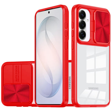 HR Premium Fusion Transparent Clear Hybrid Case Cover For Samsung Galaxy S26 Fe - Red
