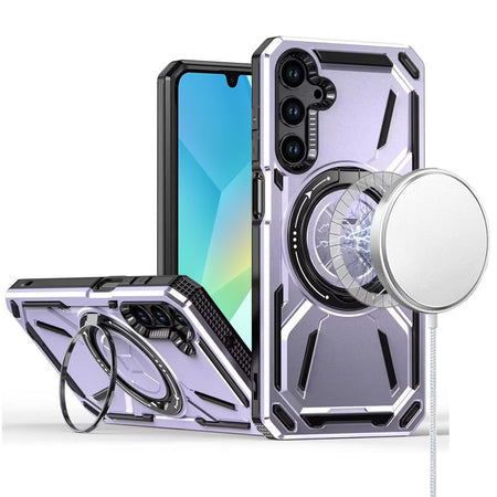 Premium Loop Hybrid With [Magnetic Ring Circle] 360 Degrees Rotational Kickstand Case For Samsung A16 5G - Light Purple