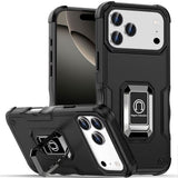 Premium Optimum Magnetic Ring Stand Hybrid Case Cover For iPhone 17 Pro - Black